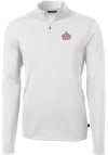 Main image for Cutter and Buck Miami Marlins Mens White City Connect Virtue Eco Pique Long Sleeve 1/4 Zip Pullo..