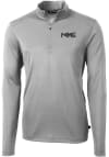 Main image for Cutter and Buck Milwaukee Brewers Mens Grey City Connect Virtue Eco Pique Long Sleeve 1/4 Zip Pu..