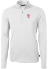 Main image for Cutter and Buck San Diego Padres Mens White City Connect Virtue Eco Pique Long Sleeve 1/4 Zip Pu..