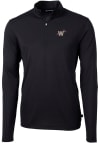 Main image for Cutter and Buck Washington Nationals Mens Black City Connect Virtue Eco Pique Long Sleeve 1/4 Zi..