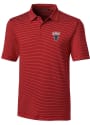 Howard Bison Cutter and Buck Forge Pencil Stripe Polos Shirt - Red