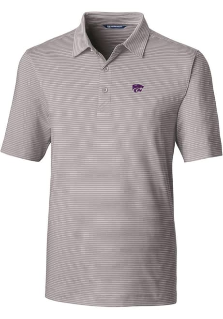 K-State Wildcats Grey Cutter and Buck Forge Pencil Stripe Big and Tall Polo