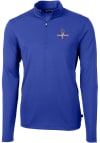 Main image for Cutter and Buck Texas Rangers Mens Blue 2023 World Series Champions Virtue Eco Pique Long Sleeve..