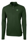 Main image for Cutter and Buck Marshall Thundering Herd Mens Green Virtue Eco Pique Long Sleeve Qtr Zip Pullove..