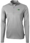 Main image for Cutter and Buck Marshall Thundering Herd Mens Grey Virtue Eco Pique Long Sleeve Qtr Zip Pullover