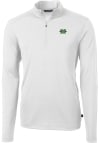 Main image for Cutter and Buck Marshall Thundering Herd Mens White Virtue Eco Pique Long Sleeve Qtr Zip Pullove..