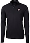 Main image for Mens Massachusetts Minutemen Black Cutter and Buck Virtue Eco Pique Qtr Zip