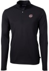 Main image for Cutter and Buck Massachusetts Minutemen Mens Black Virtue Eco Pique Long Sleeve Qtr Zip Pullover