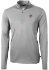 Main image for Cutter and Buck Massachusetts Minutemen Mens Grey Virtue Eco Pique Long Sleeve Qtr Zip Pullover