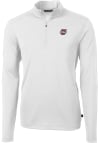 Main image for Cutter and Buck Massachusetts Minutemen Mens White Virtue Eco Pique Long Sleeve Qtr Zip Pullover