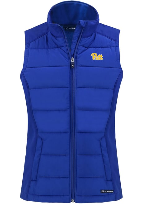 Womens Pitt Panthers Blue Cutter and Buck Evoke Vest