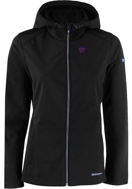 Womens K-State Wildcats Black Cutter and Buck Evoke Light Weight Jacket