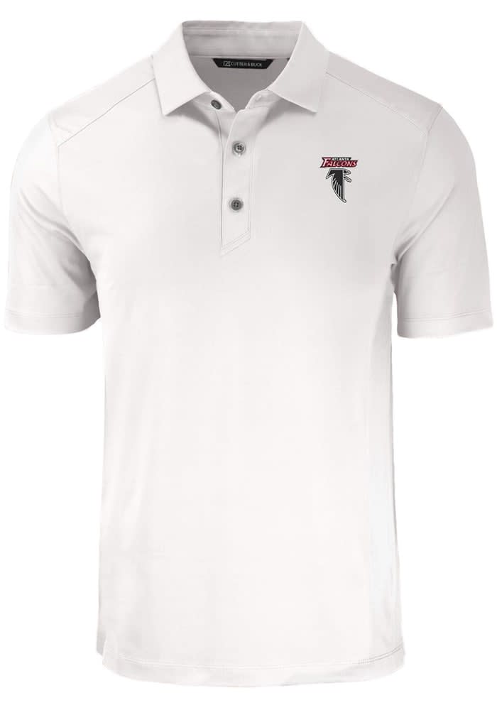 Cutter and Buck Atlanta Falcons White Historic Forge Stretch Big and Tall Polo