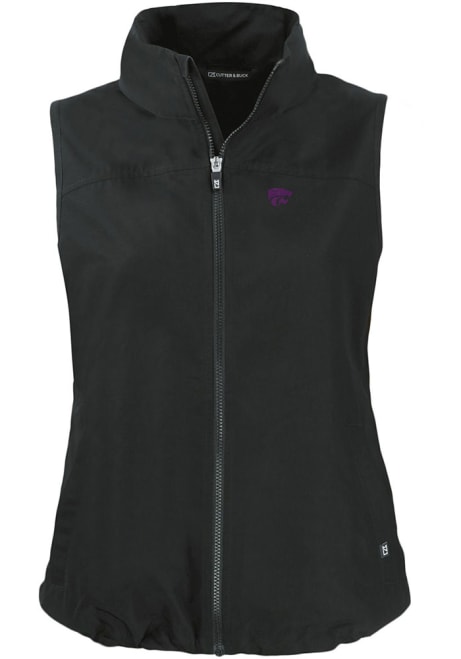 Womens K-State Wildcats Black Cutter and Buck Charter Vest