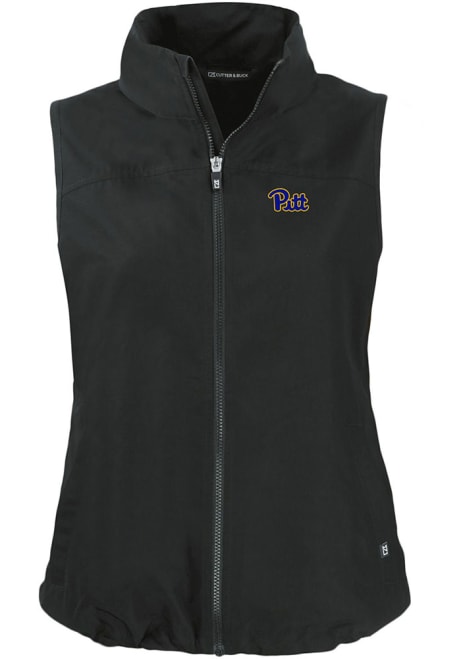 Womens Pitt Panthers Black Cutter and Buck Charter Vest