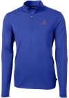 Main image for Cutter and Buck Atlanta Braves Mens Blue City Connect Virtue Eco Pique Long Sleeve 1/4 Zip Pullo..