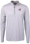 Main image for Cutter and Buck Atlanta Braves Mens Grey City Connect Virtue Eco Pique Long Sleeve 1/4 Zip Pullo..
