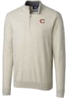 Main image for Cutter and Buck Cincinnati Reds Mens Oatmeal City Connect Lakemont Big and Tall Qtr Zip