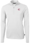 Main image for Cutter and Buck Cincinnati Reds Mens White City Connect Virtue Eco Pique Long Sleeve 1/4 Zip Pul..