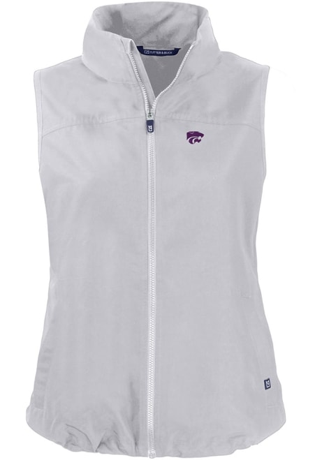Womens K-State Wildcats Grey Cutter and Buck Charter Vest