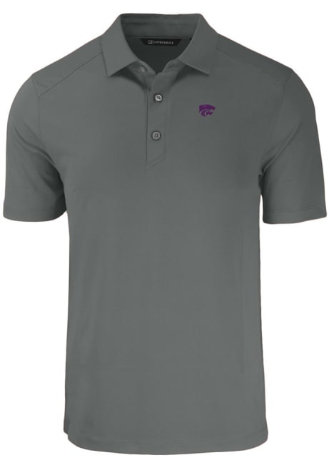 Mens K-State Wildcats Grey Cutter and Buck Forge Big and Tall Polos Shirt