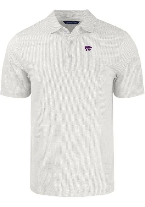 K-State Wildcats White Cutter and Buck Pike Symmetry Big and Tall Polo