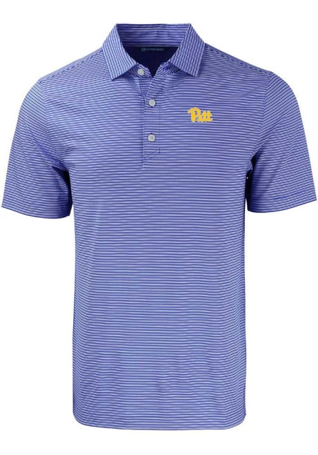 Pitt Panthers Blue Cutter and Buck Forge Double Stripe Big and Tall Polo