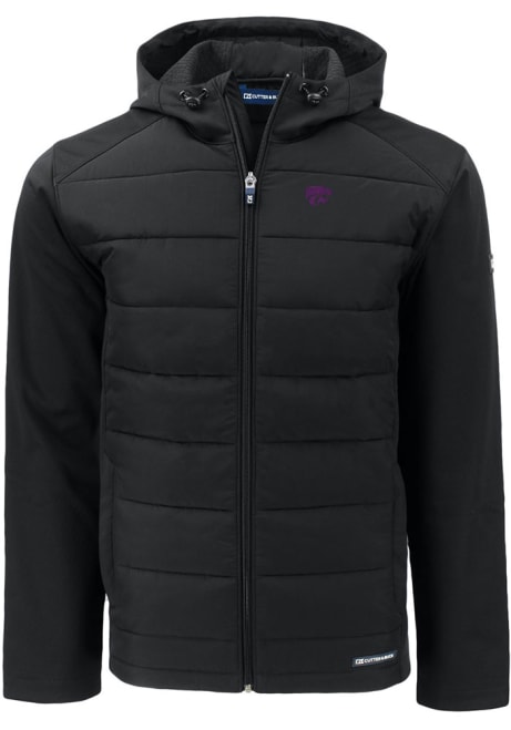 Black K-State Wildcats Cutter and Buck Mens Evoke Hood Big and Tall Lined Jacket