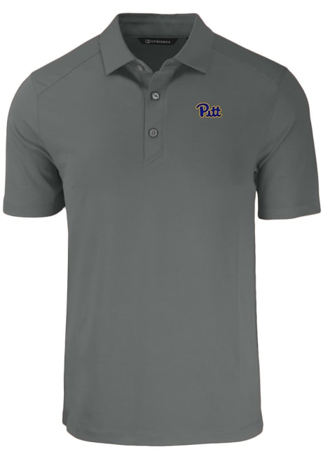 Mens Pitt Panthers Grey Cutter and Buck Forge Elemental Short Sleeve Polo Shirt