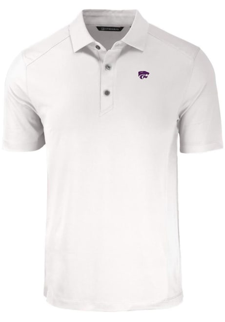 Mens K-State Wildcats White Cutter and Buck Forge Short Sleeve Polo Shirt