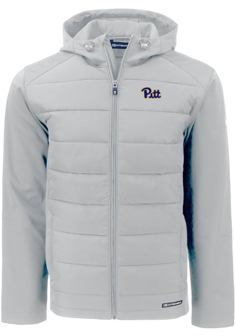 Mens Pitt Panthers Charcoal Cutter and Buck Evoke Hood Heavyweight Jacket