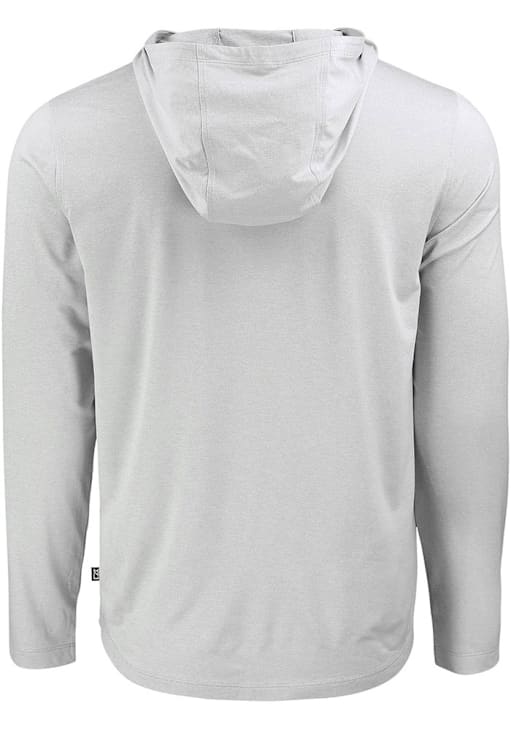 Cutter and Buck Kansas Jayhawks Mens Grey Vault Coastline Eco Long Sleeve Hoodie