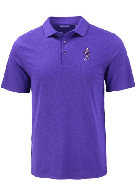 Mens K-State Wildcats Purple Cutter and Buck Vintage Wabash Coastline Eco Short Sleeve Polo Shirt