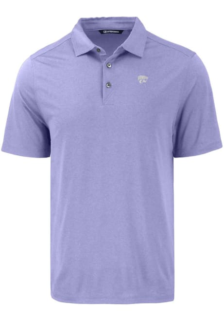 Mens K-State Wildcats Pink Cutter and Buck Coastline Eco Short Sleeve Polo Shirt