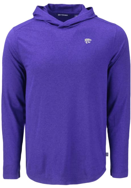 Mens K-State Wildcats Purple Cutter and Buck Coastline Eco Hooded Sweatshirt