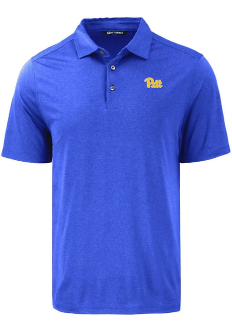 Mens Pitt Panthers Blue Cutter and Buck Coastline Eco Short Sleeve Polo Shirt