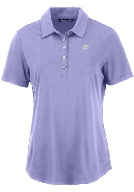 Womens K-State Wildcats Purple Cutter and Buck Coastline Eco Short Sleeve Polo Shirt