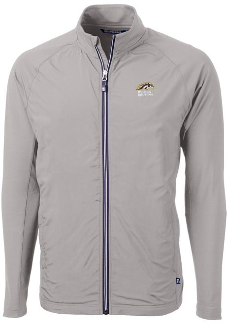 Grey Western Michigan Broncos Cutter and Buck Mens Adapt Eco Big and Tall Light Weight Jacket