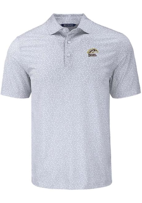 Western Michigan Broncos Grey Cutter and Buck Pike Flora Big and Tall Polo