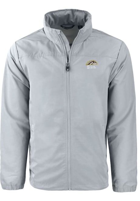 Grey Western Michigan Broncos Cutter and Buck Mens Charter Eco Big and Tall Light Weight Jacket