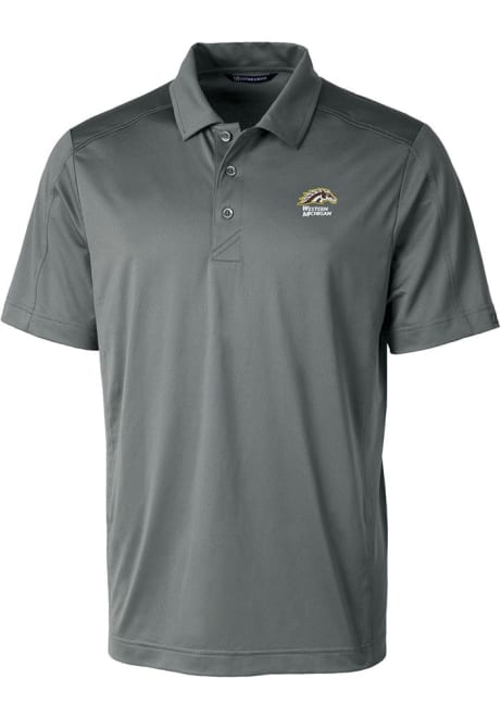 Mens Western Michigan Broncos Grey Cutter and Buck Prospect Short Sleeve Polo Shirt