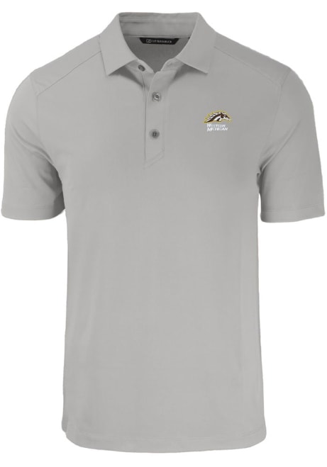 Mens Western Michigan Broncos Grey Cutter and Buck Forge Recycled Short Sleeve Polo Shirt