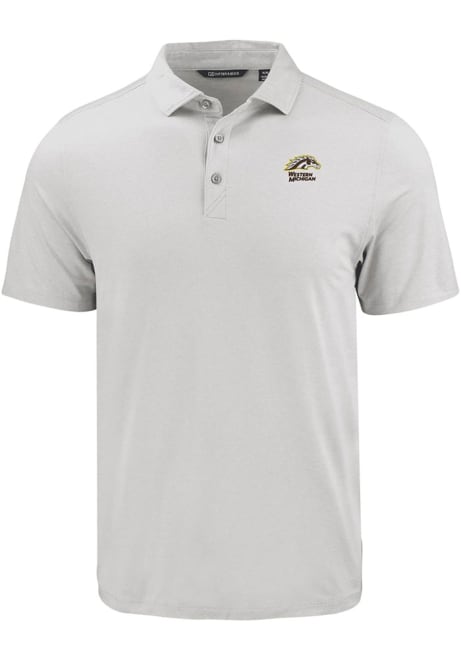 Mens Western Michigan Broncos Charcoal Cutter and Buck Coastline Eco Short Sleeve Polo Shirt