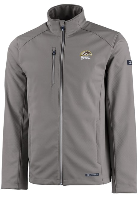 Mens Western Michigan Broncos Grey Cutter and Buck Evoke Light Weight Jacket