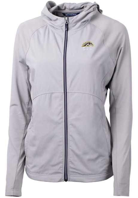 Womens Western Michigan Broncos Grey Cutter and Buck Adapt Eco Light Weight Jacket