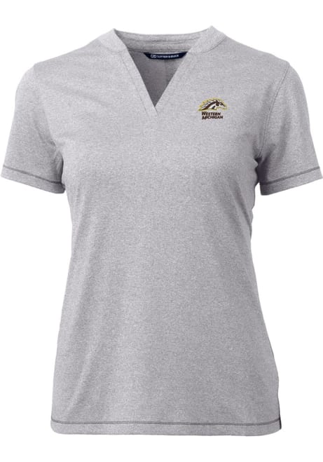 Western Michigan Broncos Grey Cutter and Buck Forge Style Short Sleeve T-Shirt