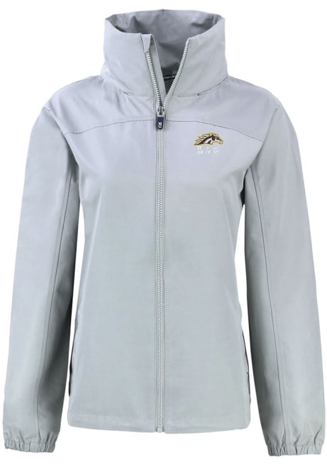 Womens Western Michigan Broncos Grey Cutter and Buck Charter Eco Light Weight Jacket