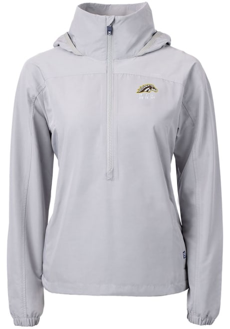 Womens Western Michigan Broncos Grey Cutter and Buck Charter Eco Long Sleeve Pullover