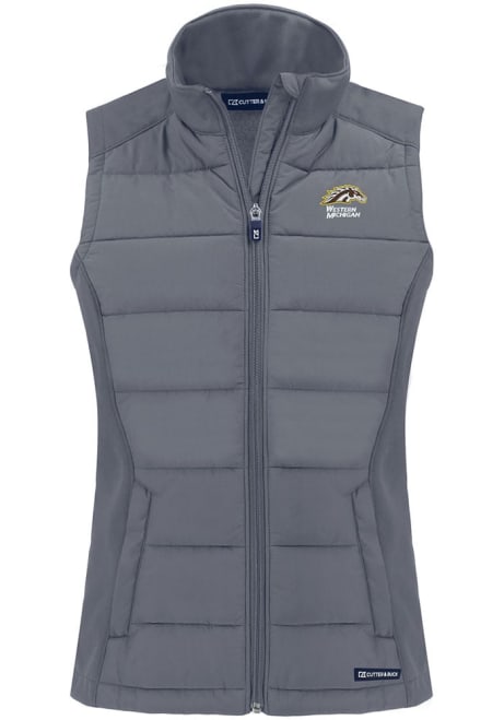 Womens Western Michigan Broncos Grey Cutter and Buck Evoke Vest