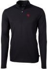 Main image for Mens Nebraska Cornhuskers Black Cutter and Buck Vault Virtue Eco Pique Qtr Zip Pullover